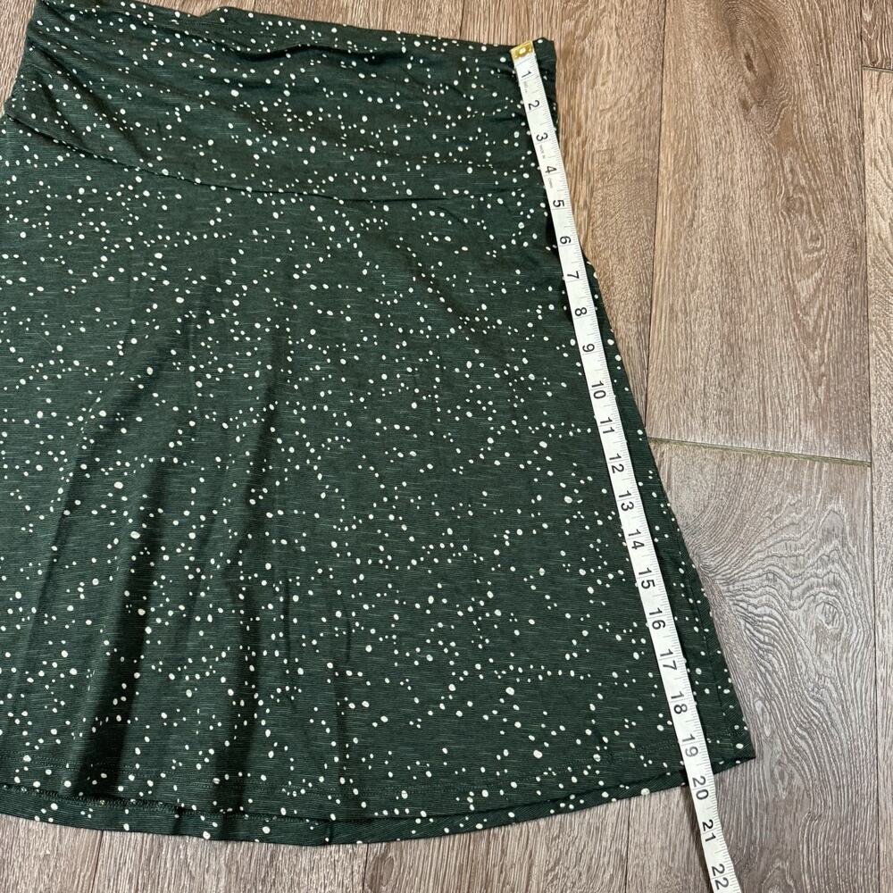 Toad & Co Chaka Skirt Green Floral Knit A-Line Pull On Size S Travel Boho Casual - Picture 5 of 10